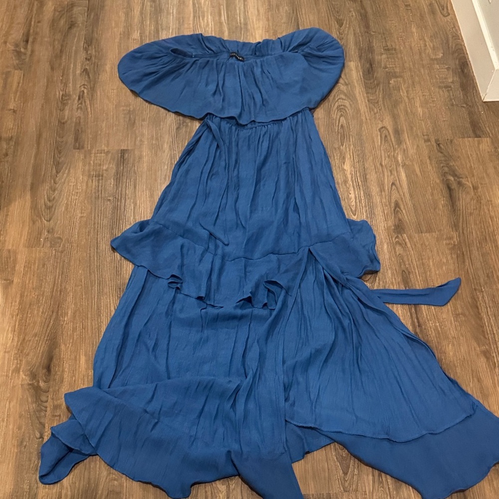 JLUXLABEL Strapless Royal Blue Dress